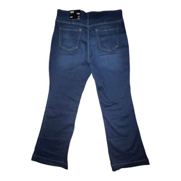 INC International Concepts Plus Size Pull On Flare Leg Jeans Cranberry Wash 14W - Picture 3 of 9